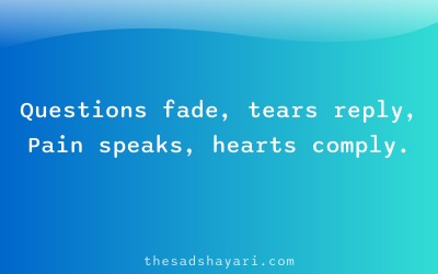 Painful Hindi poetry about tears as answers