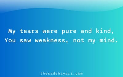 Sad Hindi shayari about misunderstood emotions