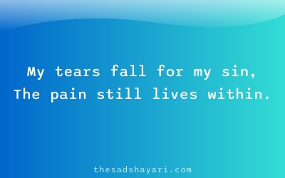 Heart touching Hindi shayari about regret and tears