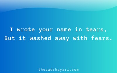 Sad Hindi poetry about lost love and tears