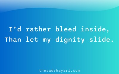 Hindi self respect shayari about inner pain