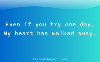 Sad Hindi shayari about no return allowed