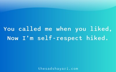 Sad Hindi shayari about not returning after disrespect