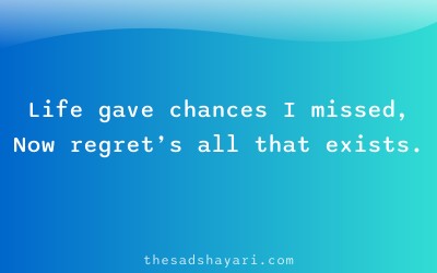Sad Hindi shayari about life regrets