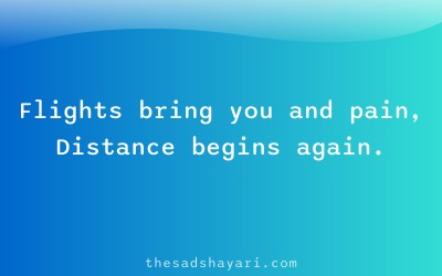 Sad Hindi shayari about flights and separation