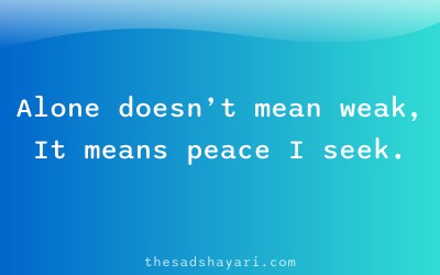 Short Instagram caption shayari about being alone