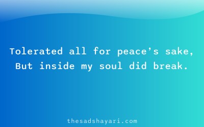 Sad Hindi shayari about silent endurance of insult