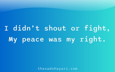 Motivational Hindi shayari about peace after apmaan
