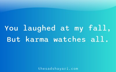 Sad Hindi shayari about karma and insult