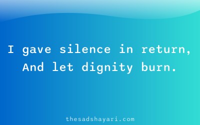 Hindi shayari about handling insult with dignity