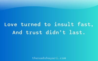 Sad Hindi shayari about betrayal and disrespect