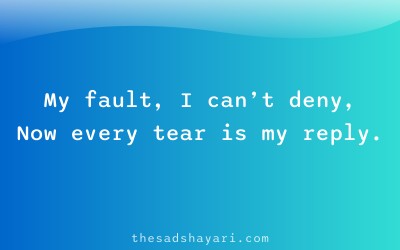 Heart touching regret shayari about accepting mistakes