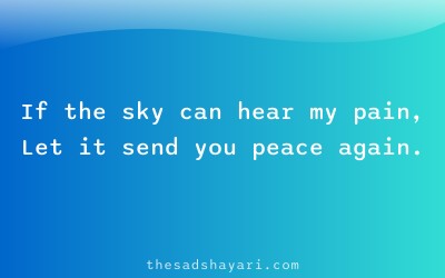 Prayer dua shayari about asking heavens for peace