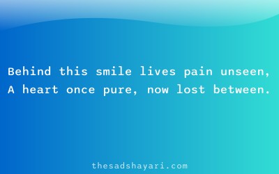 Sad DP quote shayari about hidden pain behind smile