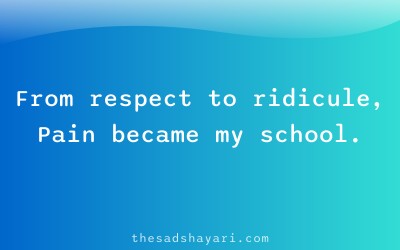 Sad Hindi shayari about lessons from disrespect