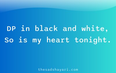 Sad DP quote shayari about monochrome emotions