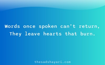 Hindi shayari about pain of harsh words