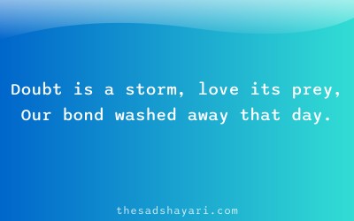 Sad Hindi shayari about doubt ruining love