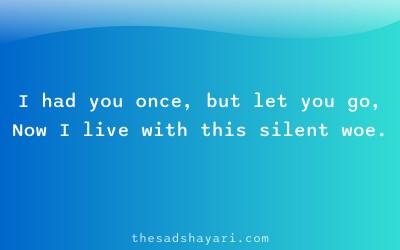 Sad Hindi shayari about regret of losing love