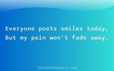 2025 sad shayari about fake happiness online