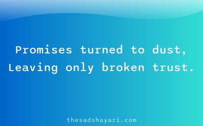 Short 2 line sad shayari about broken trust