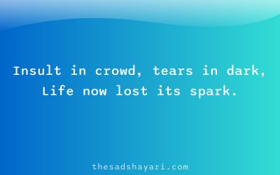 Sad Hindi shayari about hidden pain of insult