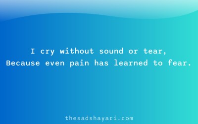 Sad Hindi shayari about silent pain