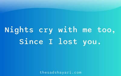 Sad Hindi shayari about lonely nights after breakup