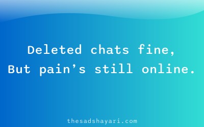 Funny sad Instagram caption about deleted chats