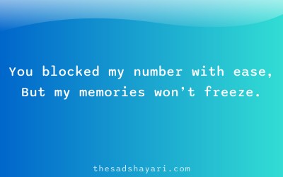 Sad Hindi shayari about blocked number and distance