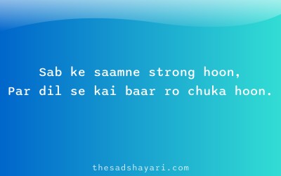 Emotional Hinglish sad shayari about crying alone