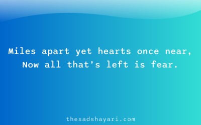 Sad Hindi shayari about distance in relationship