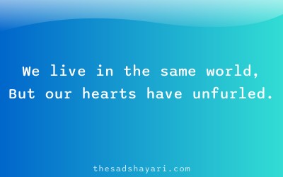 Relationship breakup shayari about emotional distance