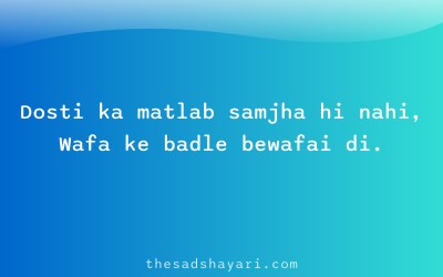 Hindi bewafa shayari about friendship betrayal