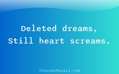 Sad Instagram shayari caption about broken dreams