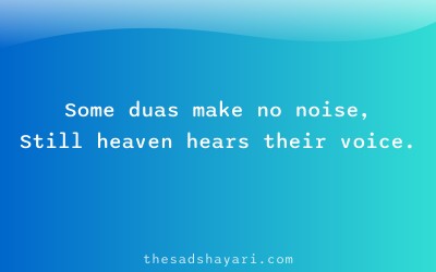 Silent dua shayari reaching heaven