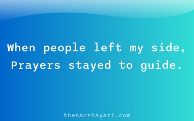 Prayer dua shayari about finding support in prayer