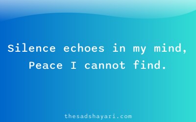 Alone sad shayari about silent pain