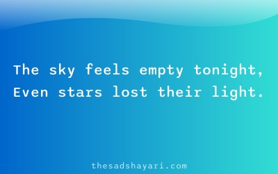 Sad night Hindi shayari about empty sky