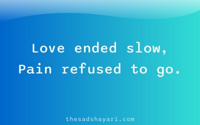 2 line Hindi shayari about end of love