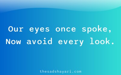 Sad Hindi shayari about avoiding eyes in marriage