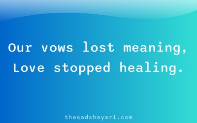 Sad Hindi shayari about broken vows