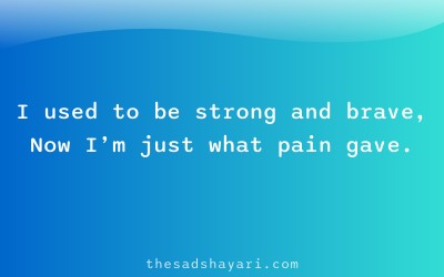 Sad shayari in Hindi about losing strength in life