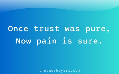 Sad Hindi shayari about lost trust and pain