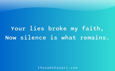 Sad Hindi shayari about broken faith and silence