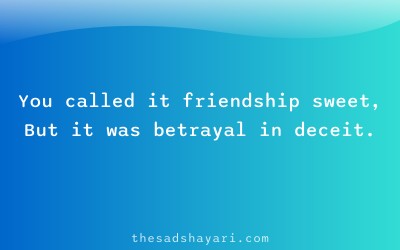 Sad Hindi shayari about fake friendship