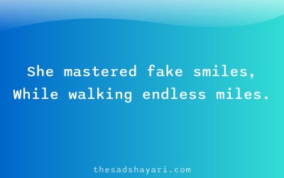Sad Hindi shayari about smiling through pain