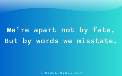 Emotional Hindi shayari about distance by misunderstanding