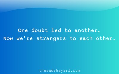 Sad Hindi shayari about chain of misunderstandings