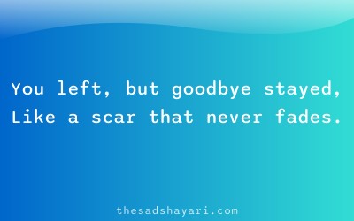 Heart broken Hindi shayari about painful farewell